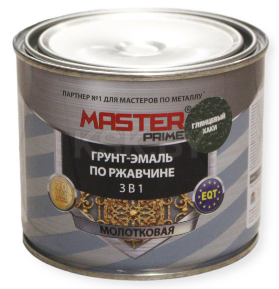 Грунт-эмаль по ржавчине Farbitex MASTER PRIME молотковая, хаки, глянец 0,4 л (4300008278)