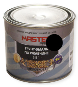 Грунт-эмаль по ржавчине Farbitex MASTER PRIME молотковая, черный, глянец  0,4 л