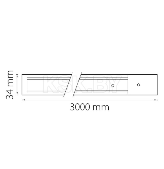 Шина двухконтактная однофазная BARRA, длина 3м, БЕЛЫЙ МАТОВЫЙ Lightstar (502035) 