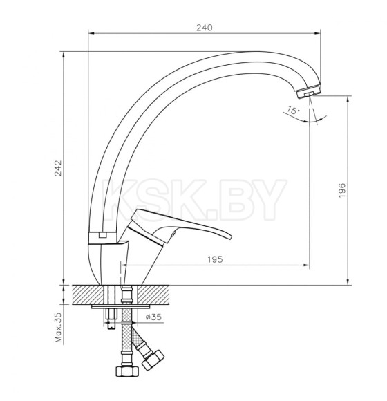 Смеситель для кухни Decoroom, DR21021 (DR21021) 