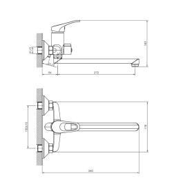 Смеситель для ванны Decoroom DR21043