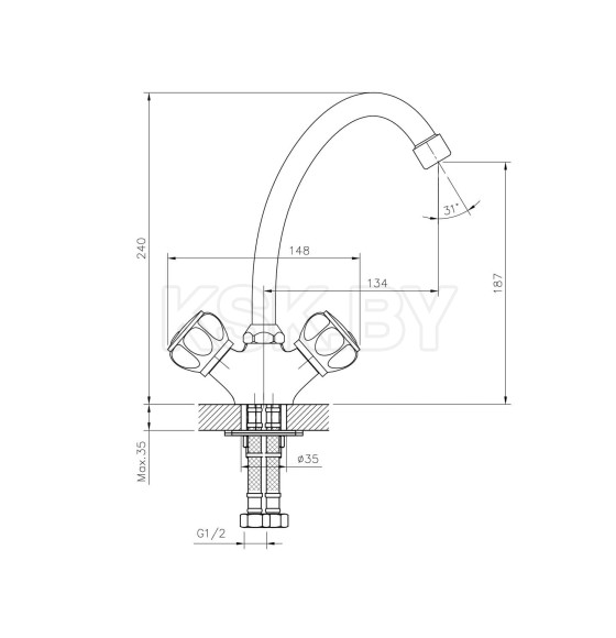 Смеситель для умывальника Decoroom DR22011 (DR22011) 