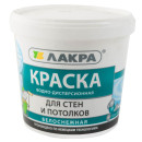 Краска водно-дисперсионная внутренняя ЛАКРА для стен и потолков белоснежный,  1,3 кг