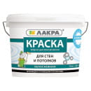 Краска водно-дисперсионная внутренняя ЛАКРА для стен и потолков белоснежный, 14 кг