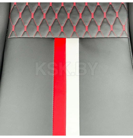 Кресло поворотное BOLID, ECO, черный/белый/красный (80349) 