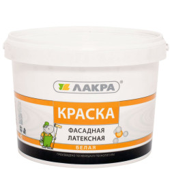 Краска водно-дисперсионная фасадная ЛАКРА,14 кг