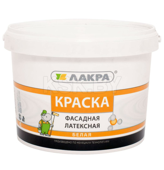 Краска водно-дисперсионная фасадная ЛАКРА,14 кг