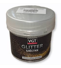 Добавка для краски Блестки VGT PET GLITTER, серебро 0,05 кг