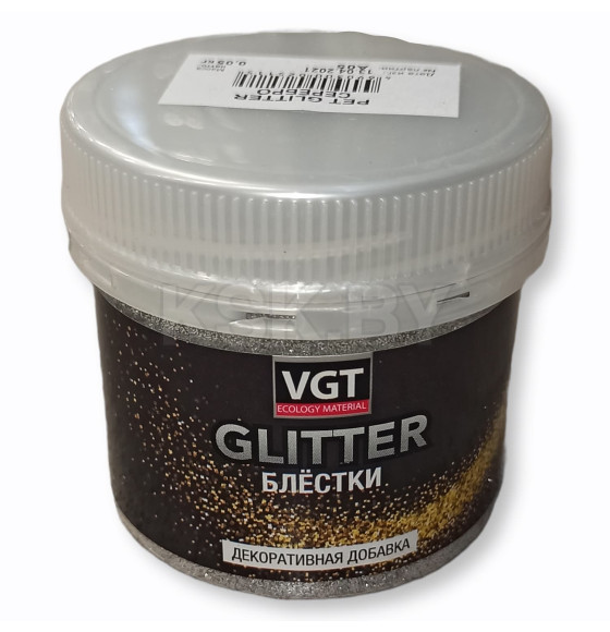 Добавка для краски Блестки VGT PET GLITTER, серебро 0,05 кг