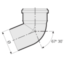Отвод  канализационный РосТурПласт внутренний ПП 110/67° (36672) 