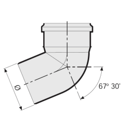 Отвод  канализационный РосТурПласт внутренний ПП 110/67°