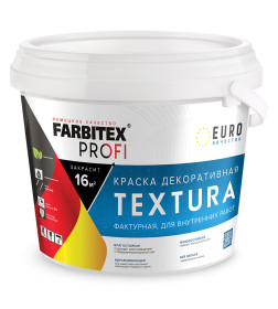 Краска акриловая декоративная фактурная Textura, 15 кг FARBITEX PROFI