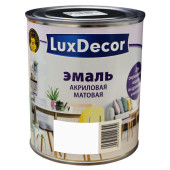 Эмаль акриловая матовая Luxdecor,  снежный белый 0,75 л