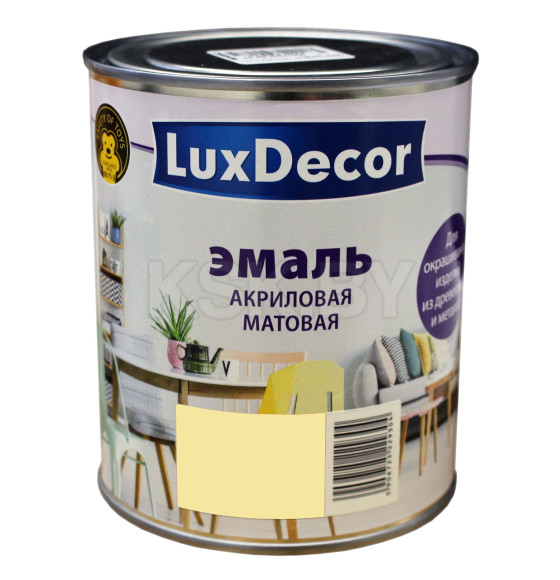 Эмаль акриловая матовая Luxdecor,  слоновая кость 0,75 л