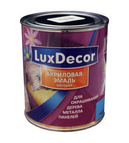 Эмаль акриловая матовая Luxdecor,  насыщенная голубизна 0,75 