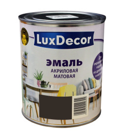 Эмаль акриловая матовая Luxdecor,  абсолютный черный 0,75 л