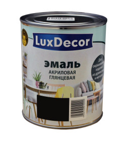 Эмаль акриловая глянцевая Luxdecor,  черный брилиант 0,75 л