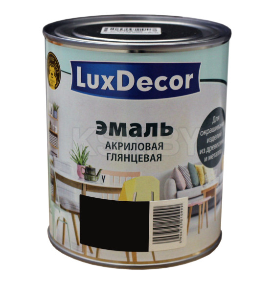 Эмаль акриловая глянцевая Luxdecor,  черный брилиант 0,75 л