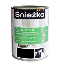 Эмаль масляно-фталевая "SNIEZKA" SUPERMAL чёрная (RAL 9005) GL,  0,8 л