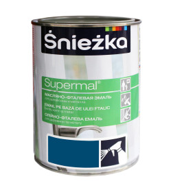 Эмаль масляно-фталевая "SNIEZKA" SUPERMAL синяя тёмная (F 530) GL,  0,8 л