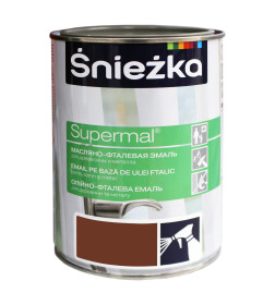 Эмаль масляно-фталевая "SNIEZKA" SUPERMAL орех средний (RAL 8002) GL,  0,8 л