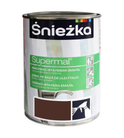 Эмаль масляно-фталевая "SNIEZKA" SUPERMAL коричневая (RAL8016) GL,  0,8 л