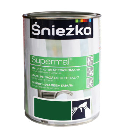 Эмаль масляно-фталевая "SNIEZKA" SUPERMAL зелёная (RAL 6002) GL,  0,8 л