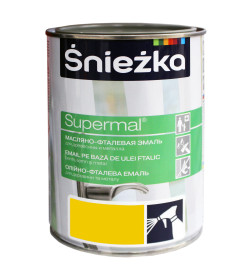 Эмаль масляно-фталевая "SNIEZKA" SUPERMAL жёлтая (F565) GL,  0,8 л