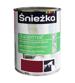 Эмаль масляно-фталевая "SNIEZKA" SUPERMAL вишнёвая (F595) GL,  0,8 л