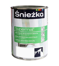 Эмаль масляно-фталевая "SNIEZKA" SUPERMAL белая (RAL 9003)GL,  0,8 л