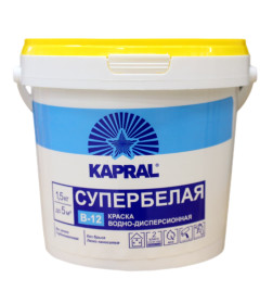 Краска водно-дисперсионная внутренняя Kapral В-12, 1 л (1,5 кг), Беларусь