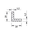 Алюминиевый уголок 25х25х1,2 (2,7м)  бронза анод Уп 09-27.2700.504л (32571) 