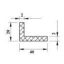 Алюминиевый уголок 40х20х2,0 (2,7м) белый  Уп 14-27.2700.516 (32524) 
