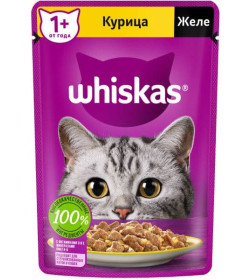 Корм влажный Whiskas желе  с курицей 75 г