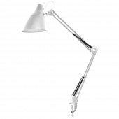 Светильник настольный KD-335 C01 40W E27 230V (на струбцине) белый Camelion