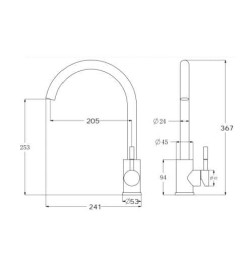 Смеситель Esko Black для кухни, K 45