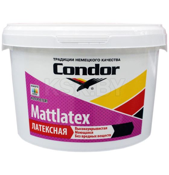 Краска водно-дисперсионная внутренняя CONDOR Mattlatex, 10 л (15 кг), РБ