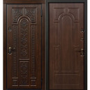 Дверь входная "Тевере" темный дуб,черная патина (левая) 860x2050мм