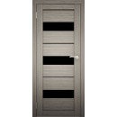 Дверь межкомнатная Амати 12, 400х2000, Экошпон, Дымчатый дуб, мателюкс черное