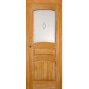 Дверь МОДЕЛЬ №16  остекленная (светлый лак) 2000х600х40мм