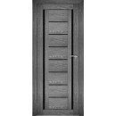 Дверь межкомнатная Амати 06, 400х2000, Экошпон, Дуб шале-графит, мателюкс черное