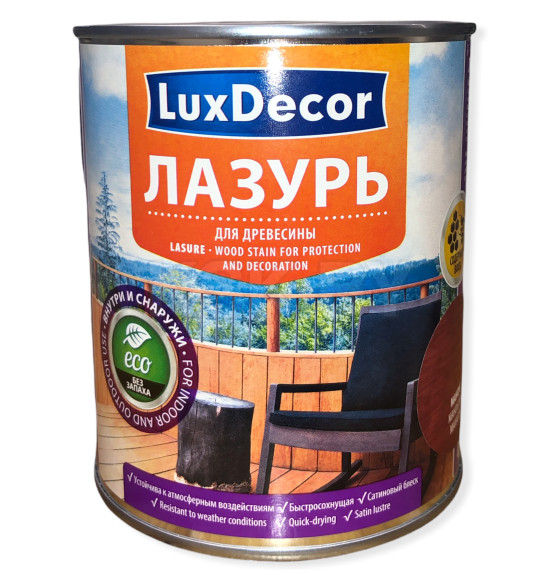 Лазурь для древесины LuxDecor 0.75 л. махагон