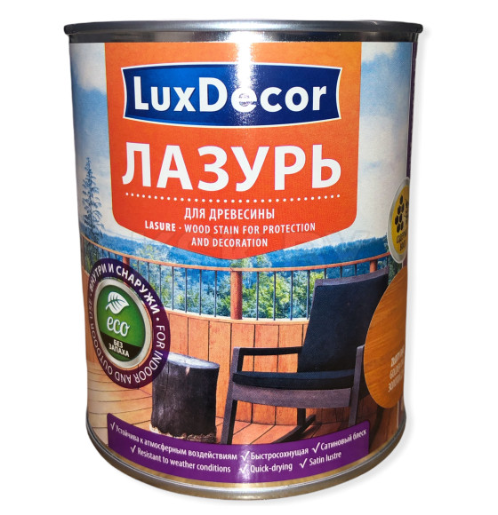 Лазурь для древесины LuxDecor 0.75 л. золотой дуб