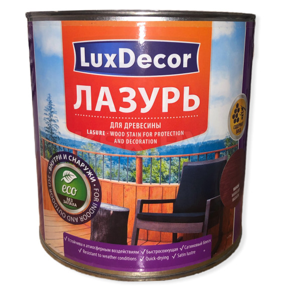 Лазурь для древесины LuxDecor 2,5 л. махагон