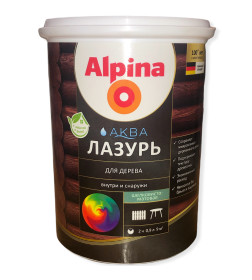 Лак акрил. водно-диспер. Alpina Аква Лазурь для дерева 0,9 л/0,90 кг 