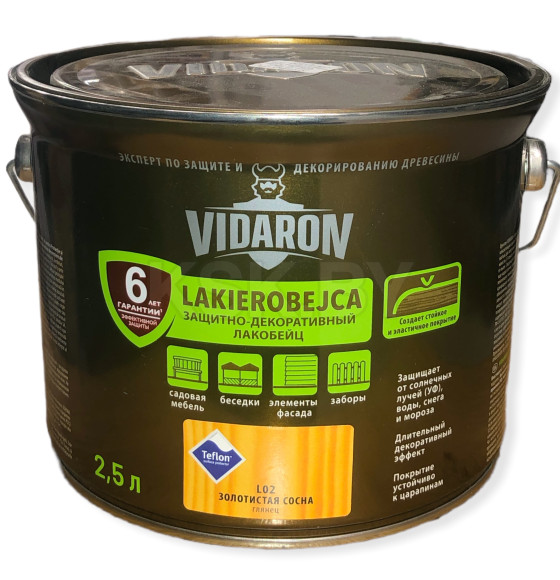 Лакобейц Vidaron золотистая сосна L02, 2,5л