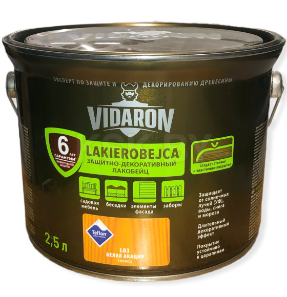 Лакобейц Vidaron белая акация L03, 2,5л