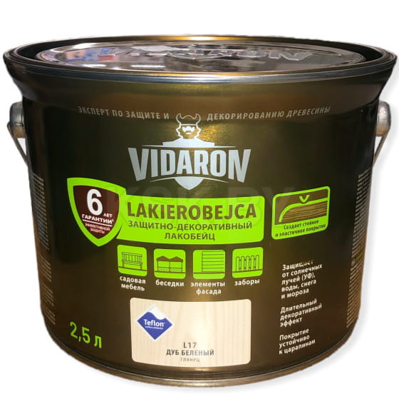 Лакобейц Vidaron беленый дуб L17,  2,5 л