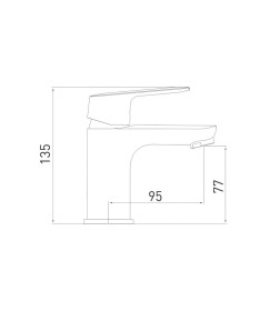 Смеситель для умывальника цельнолитой Gross Aqua Flat, 6225520C