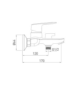 Смеситель для ванны Gross Aqua Flat, 2250520C